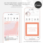 Boho Instagram Templates for Canva, Pink Instagram Templates for Stories and Posts, Canva Beauty Templates for Instgram Reels