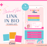 Bright Link in Bio Template for Canva, Pink Instagram Templates for Stories and Posts, Ditch LinkTree Microsite for Instagram Profiles