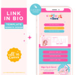 Bright Link in Bio Template for Canva, Pink Instagram Templates for Stories and Posts, Ditch LinkTree Microsite for Instagram Profiles