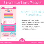 Bright Link in Bio Template for Canva, Pink Instagram Templates for Stories and Posts, Ditch LinkTree Microsite for Instagram Profiles