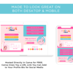 Bright Link in Bio Template for Canva, Pink Instagram Templates for Stories and Posts, Ditch LinkTree Microsite for Instagram Profiles