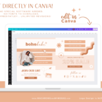 Boho Link in Bio TikTok Template for Canva, Pink Instagram Website Template, Ditch LinkTree One-page scrolling Microsite for Instagram Profile