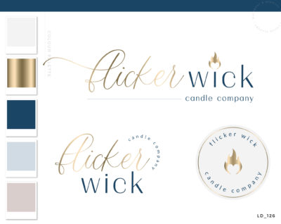 Candle Logo Design, Hand Poured Luxe Wax Brand Design, Decor Wick Candle Boutique Logo Branding Package, heart flame Wax Melts Label logo