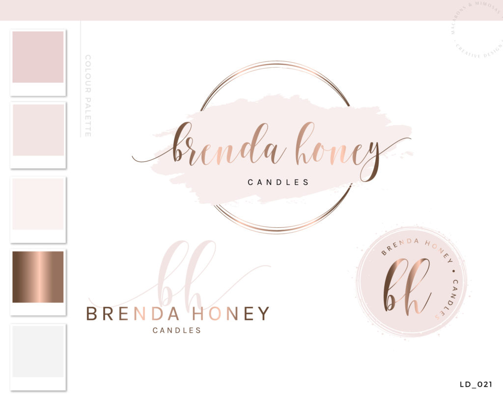 modern feminine Logo Design • Macarons and Mimosas