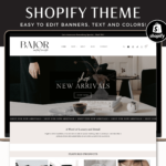 Minimal Shopify Theme Template, Luxe Neutral Shopify Theme, Website Design Shopify 0S 2.0 Drag and Drop with Canva Banners