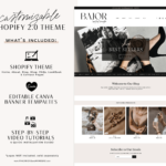 Minimal Shopify Theme Template, Neutral Shopify Theme, Website Design Shopify 0S 2.0 Drag and Drop with Canva Banners