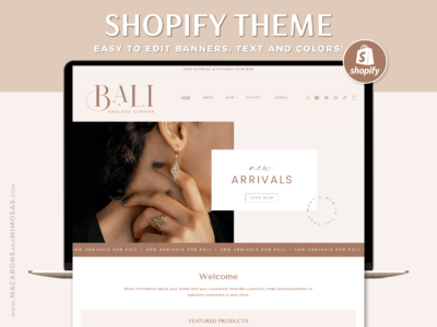 Vintage Shopify Theme Template for Jewelry Makers and Handmade Artists. Stunning neutral and clean boutique design to showcase your products.