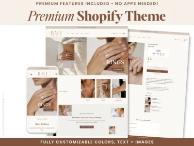 Elegant Shopify theme for jewelry stores – homepage layout preview