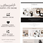 Minimal Shopify Theme Template, Candle Website Design Shopify Shopify Theme, Website Design Shopify 0S 2.0 Drag and Drop with Canva Banners