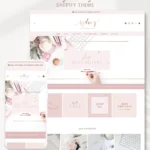 Pink Rose Gold Shopify Theme Template for a Girly Chic Boutique and Brand