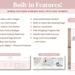 Rose Gold Shopify Theme Template, Pink Shopify Theme, Website Design Shopify 0S 2.0 Drag and Drop with Canva Banners