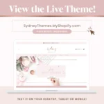 Rose Gold Shopify Theme Template, Pink Shopify Theme, Website Design Shopify 0S 2.0 Drag and Drop with Canva Banners