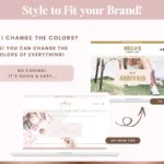Rose Gold Shopify Theme Template, Pink Shopify Theme, Website Design Shopify 0S 2.0 Drag and Drop with Canva Banners