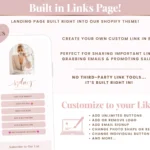 Rose Gold Shopify Theme Template, Pink Shopify Theme, Website Design Shopify 0S 2.0 Drag and Drop with Canva Banners