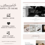 Shopify Template, Minimalist Shopify Theme Template, Neutral Shopify Theme, Website Design Shopify 0S 2.0 Drag and Drop with Canva Banners