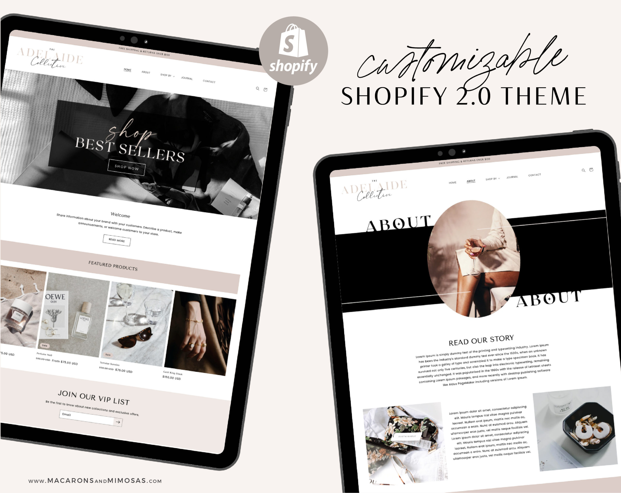 Modern Minimalist Shopify Theme 2.0 Website Design