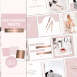 Canva Social Media Templates in Rose Gold to Style Your Instagram Pretty! Includes editable bundle of quotes and feed templates.