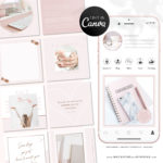 Rose Gold Instagram Post Templates for Canva, Pink Instagram Templates for Stories and Posts, Canva Beauty Templates for Instagram Reels