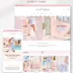 Preppy Shopify theme product page with monogram tote bag
