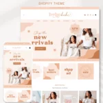 Boho Shopify Theme Template, Bohemian Neutral Shopify Theme, Pastel Website Design Shopify 0S 2.0 Drag and Drop with Canva Banners