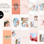 Boho Instagram Templates for Canva, Pink Instagram Templates for Stories and Posts, Canva Beauty Templates for Instagram Reels