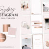 Rose Gold Story Instagram Templates for Canva, Pink Instagram Templates for Posts, Canva Beauty Templates for Instagram Reels