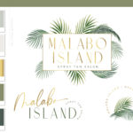 Tropical Palm Logo Design, Gold Palm Branding Kit, Palm Frond Boutique package, small business logo design