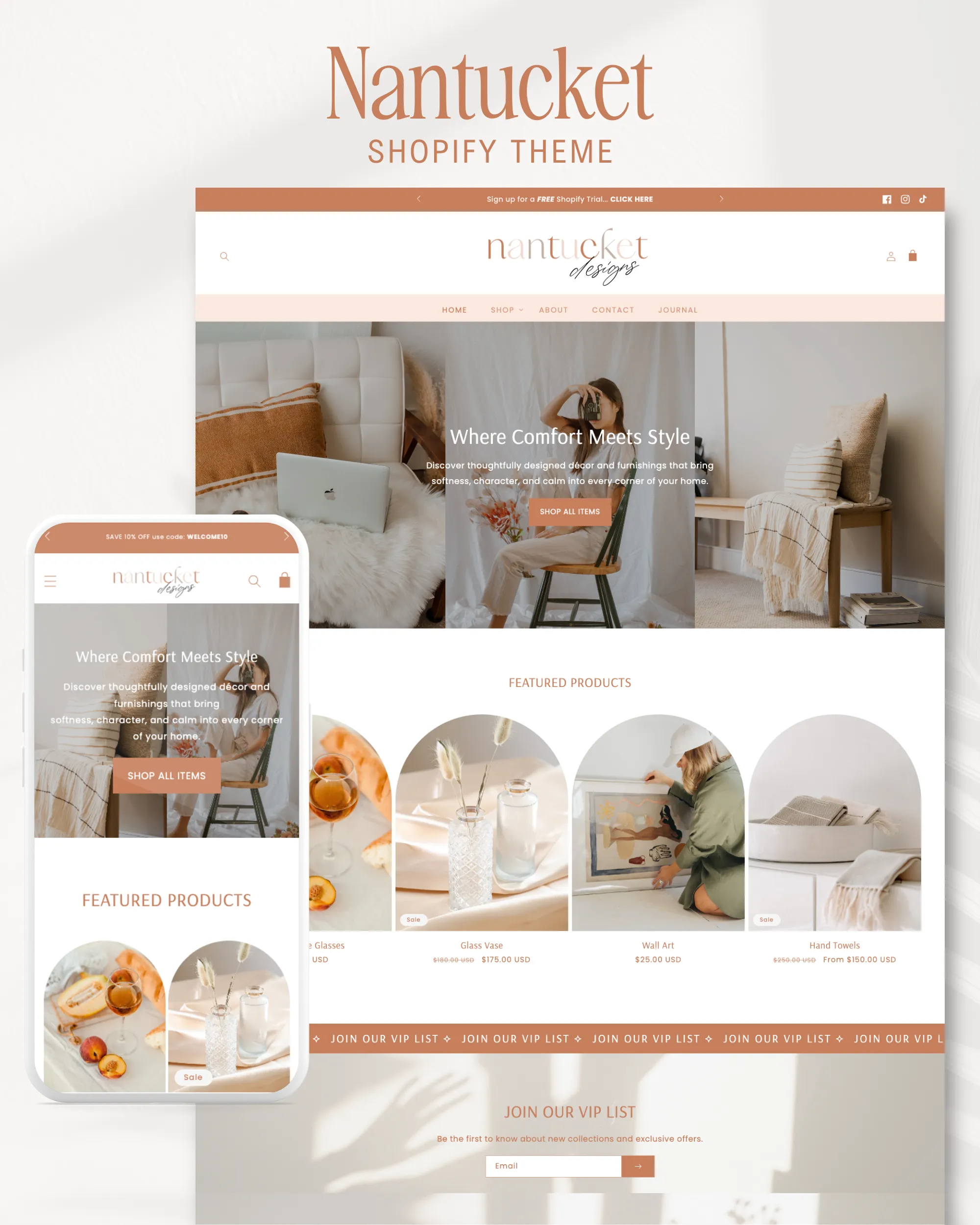Nantucket Curated Bohemian Shopify Theme by Macarons and Mimosas
