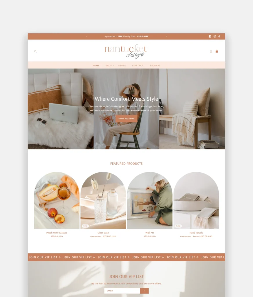 Nantucket Curated Bohemian Shopify Theme by Macarons and Mimosas