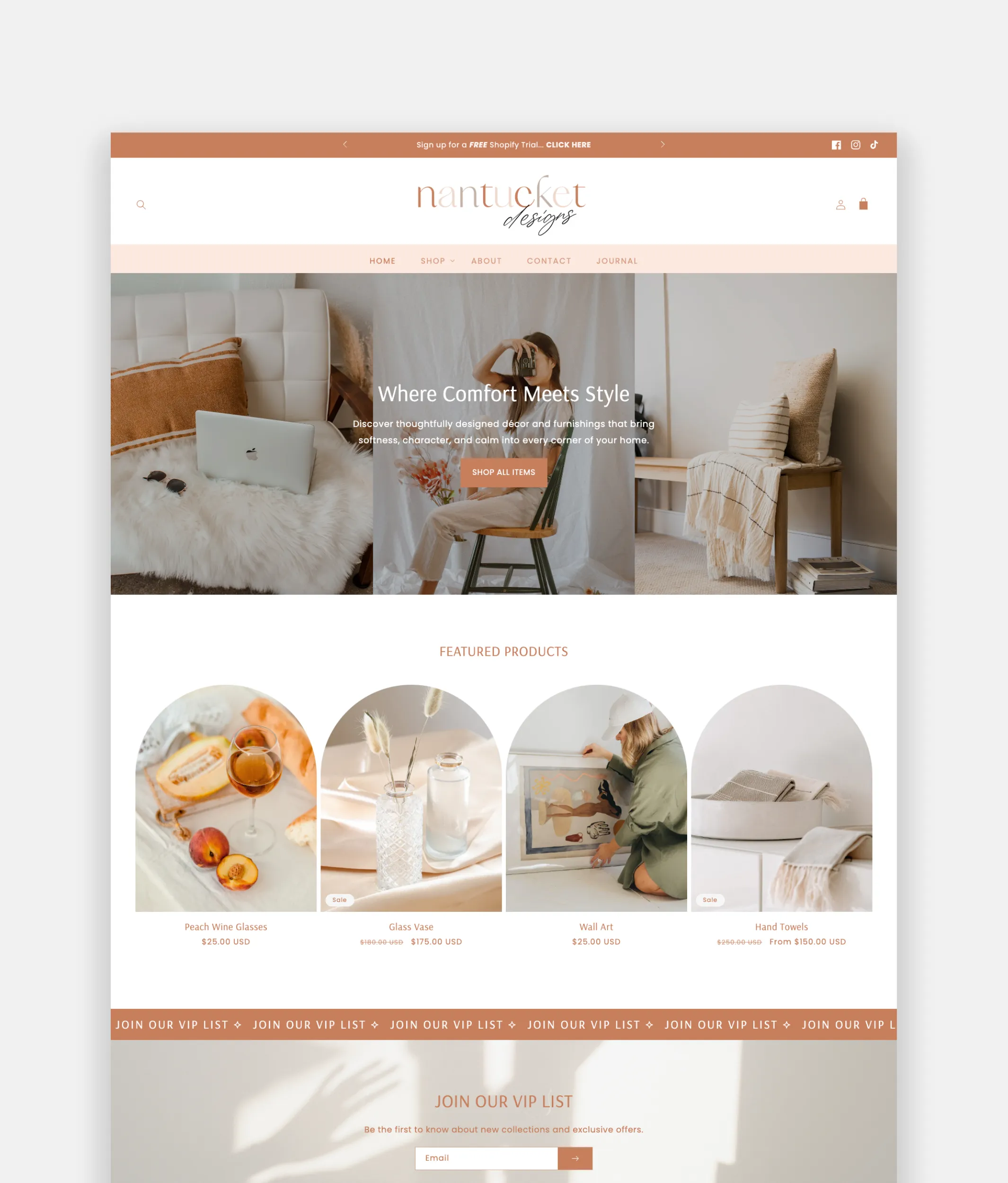 Nantucket Curated Bohemian Shopify Theme by Macarons and Mimosas