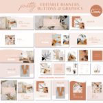 Neutral Beige Boho Shopify Theme Template, Pink Shopify Theme, Website Design Shopify 0S 2.0 Drag and Drop with Canva Banners