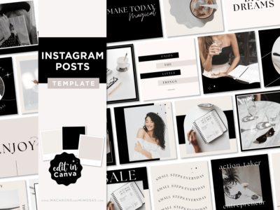 IG banner templates to style your Instagram feed! Editable designs in a modern luxe theme create endless possibilities to showcase your brand.