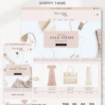 Romantic Pastel Pink Shopify theme layout with built in premium features. No apps