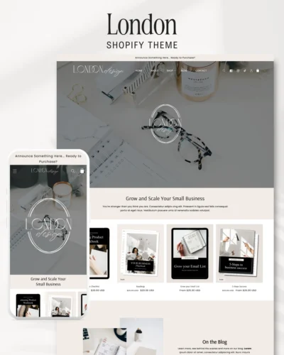 Best shopify theme for digital products, Minimal Shopify 2.0 theme in a luxurious black and white design. A creative Shopify website with banners