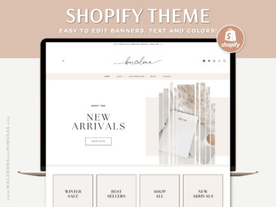Gorgeous prestige Shopify theme template that is mobile responsive and built around Shopify 2.0. A creative website with Canva banners