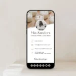 Candle business digital business card editable in Canva with clickable links, How to create Modern Minimalist Blush Digital Business Card