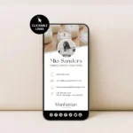 Candle business digital business card editable in Canva with clickable links, How to create Modern Minimalist Blush Digital Business Card