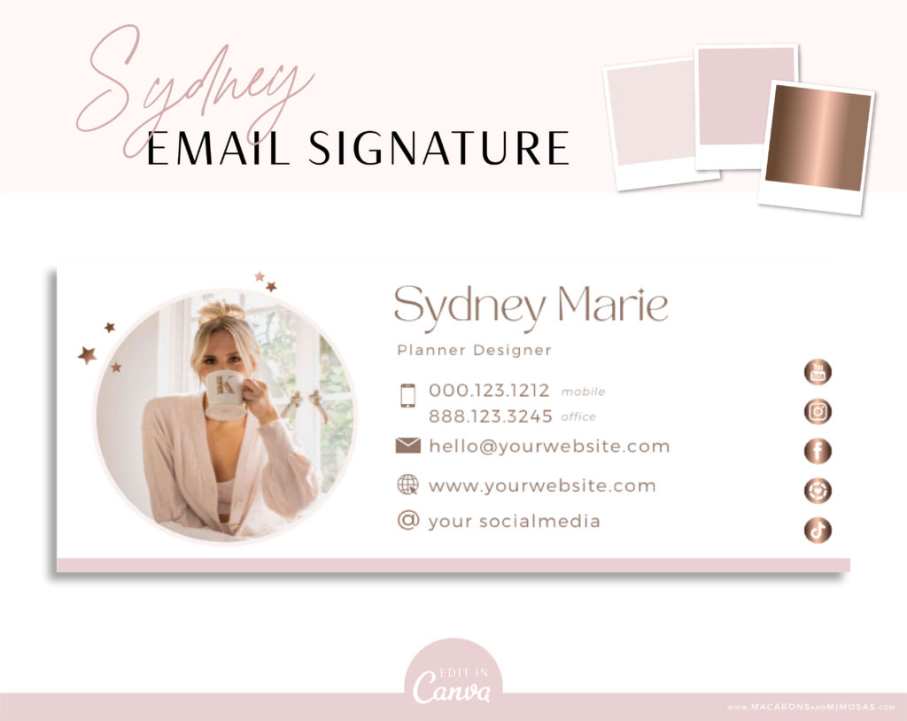 Sydney // Email Signature Template • Macarons and Mimosas