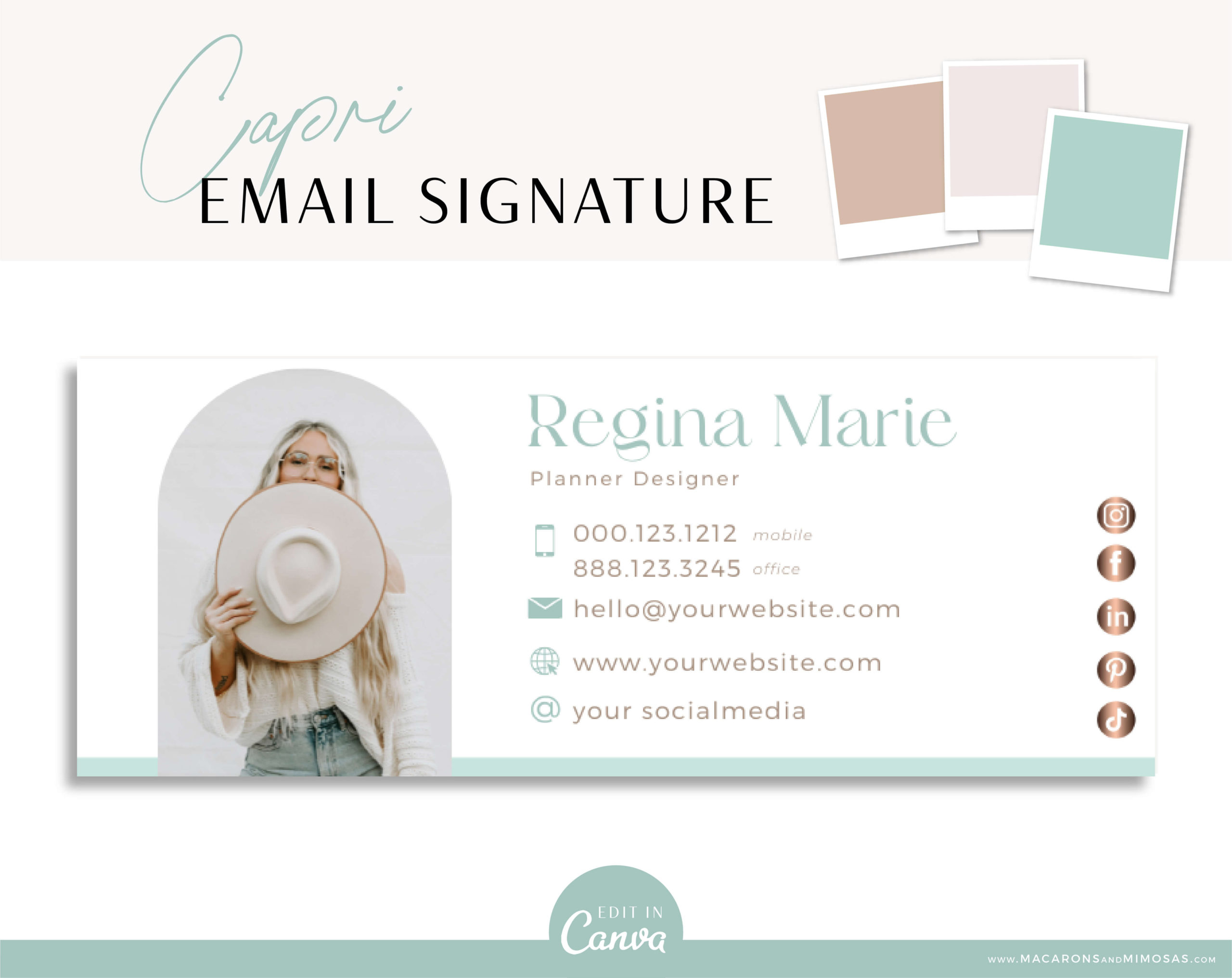 Pretty Blue Email Signature Template Logo, Best Seller Marketing Tool, Professional Real Estate Picture Signature, Realtor Gmail Design