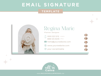 Pretty Blue Email Signature Template Logo, Best Seller Marketing Tool, Professional Real Estate Picture Signature, Realtor Gmail Design