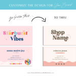 Pink Retro Digital Business Card Template editable in Canva with clickable links, How to create DIY Retro Real Estate Digital Business Card