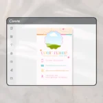 Bright Retro Flower Digital Business Card Template Edit in Canva with Clickable Links