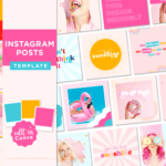 Instagram feed template to customize in Canva. Style your Instagram for success and engage with followers through our fun editable template designs.