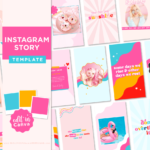 Bright Boho Instagram Story Templates to style your social media. Fun colorful retro vibes design is fully editable in Canva to match your brand.