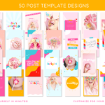 Bright Boho Instagram Story Templates to style your social media. Fun colorful retro vibes design is fully editable in Canva to match your brand.