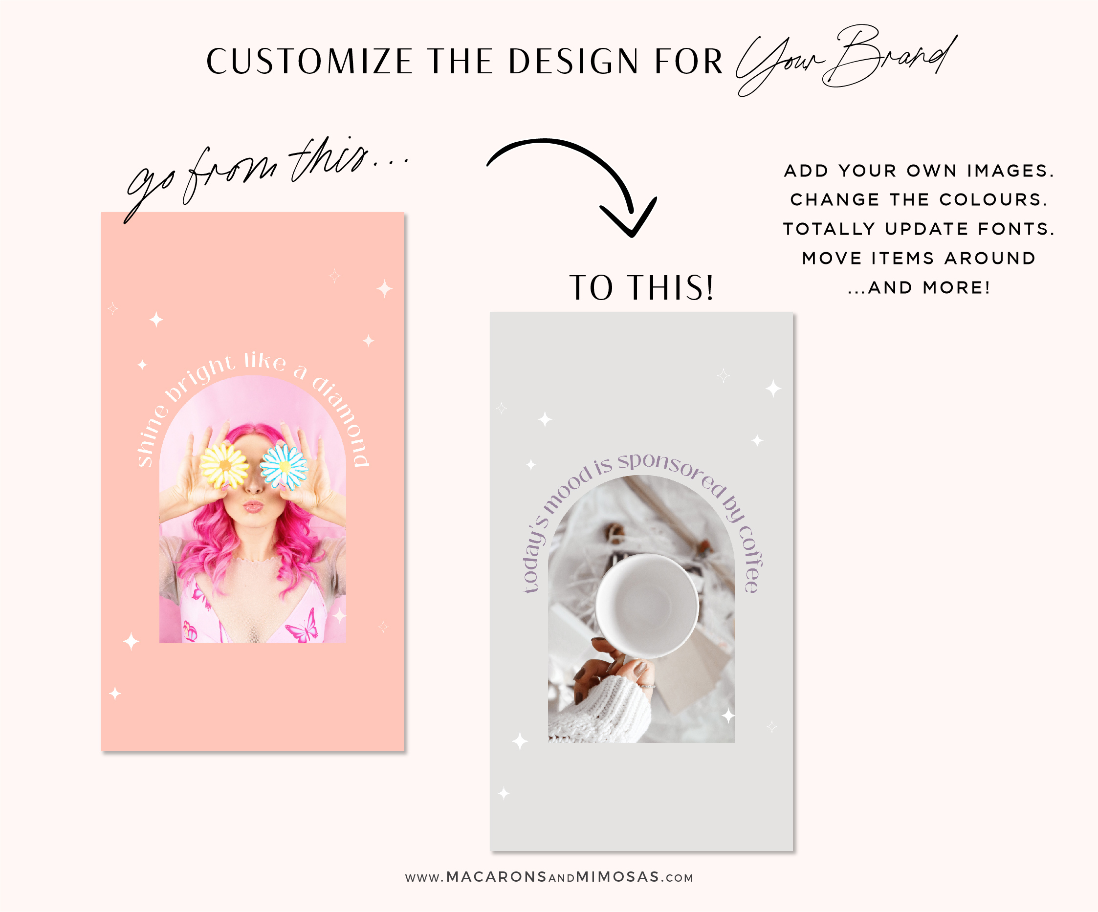 Bright Boho Instagram Story Templates Canva, Creative Instagram Quotes, Fun Pink Engagement Blogger, Beauty, Coach Affirmation Bundle