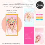 Bright Boho Instagram Story Templates Canva, Creative Instagram Quotes, Fun Pink Engagement Blogger, Beauty, Coach Affirmation Bundle
