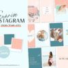 Bright Boho Instagram Story Templates, Fun Creative Instagram Quotes, Blue Engagement Blogger, Beauty, Coach Affirmation Business Bundle