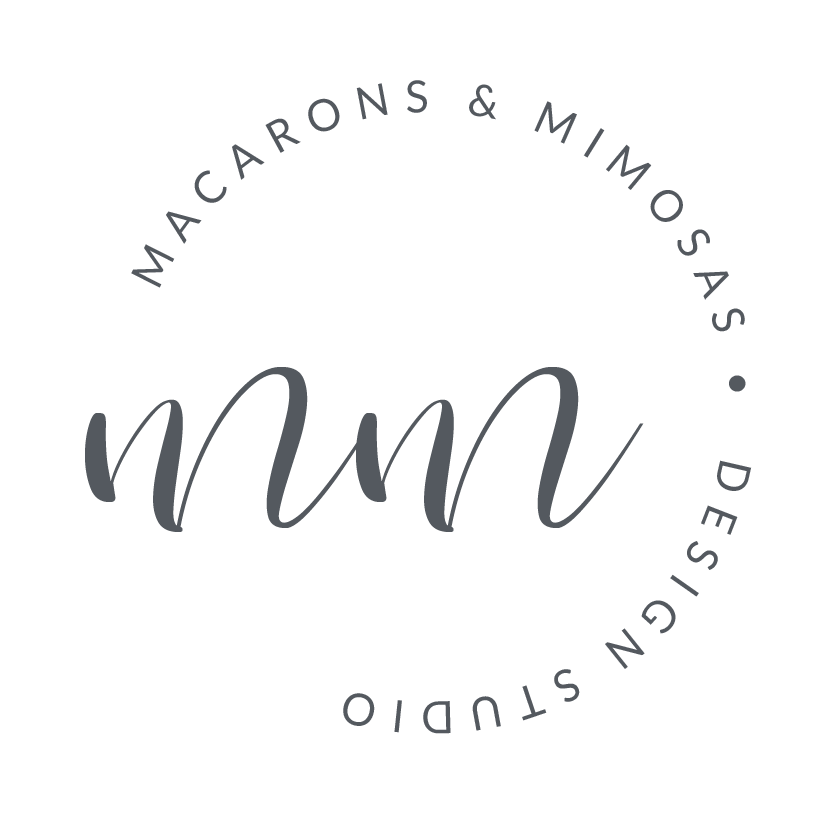 Confetti Rectangle logo design • Macarons and Mimosas