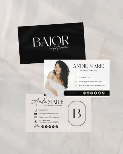 Modern Luxe Business Card Template for Canva, How to create DIY Minimalist Real Estate Business Card